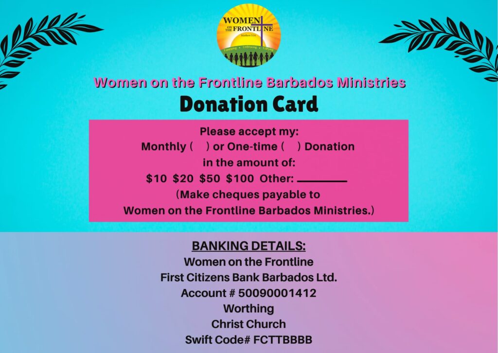 Women on the frontline donation card